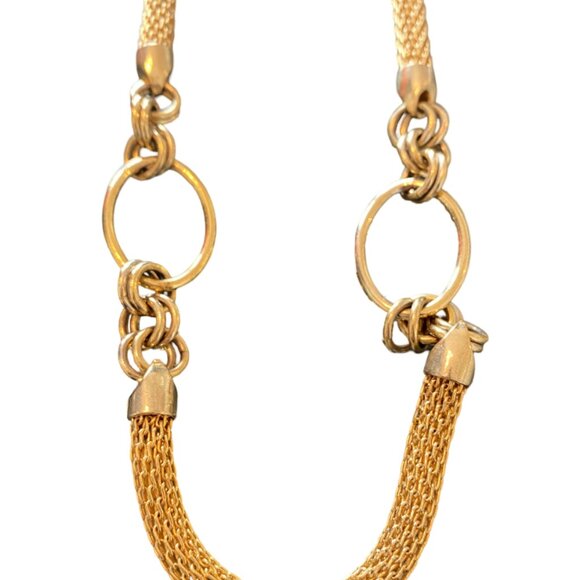 Vintage Gold Tone Slinky Mesh Chain Necklace, Nouvelle Bijoux (Made in Italy) - Picture 2 of 6